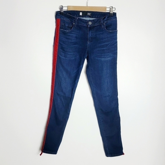 Kut From the Kloth Connie Ankle Skinny With Red Trim Women's Jeans Size 6 - Picture 2 of 9